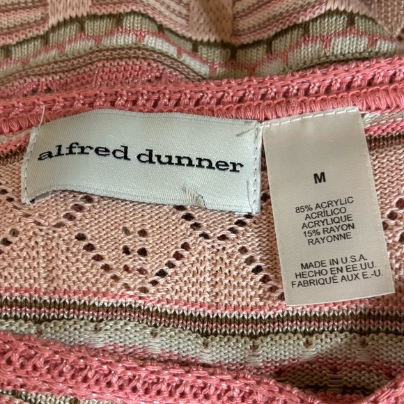 Alfred Dunner Pointelle Striped Short Sleeve Sweater - Picture 6 of 7